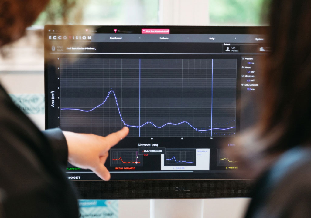 reviewing the results of a sleep study at the Waxhaw, NC sleep clinic Sleep Wellness Matters